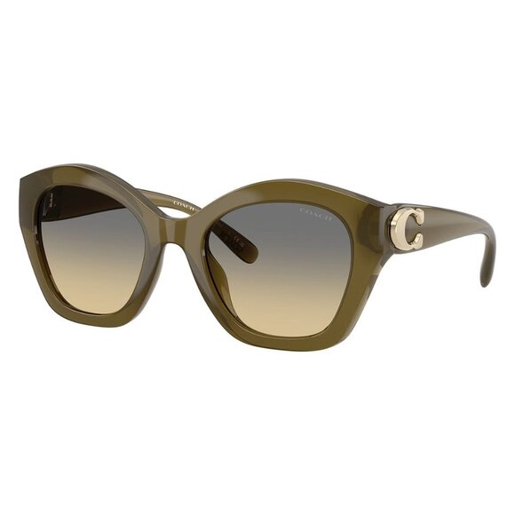 A3883Z New COACH Cad31 Green Cat Eye HC8421U 5872/L0 Sunglasses Women - Picture 1 of 6